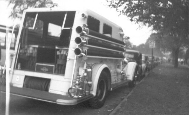 1936 - American LaFrance Scout Sedan Cab, 200 gallon booster tank, 750 gpm pump (pre rescue truck) Rear facing photo